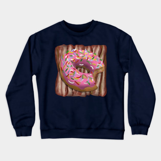 Donut and Bacon Crewneck Sweatshirt by JoshErichDigitalInk